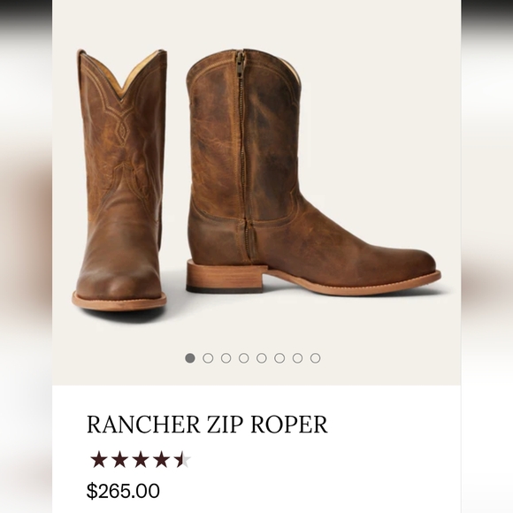 Stetson Other - Stetson Rancher Zip Roper Leather Cowboy Boots